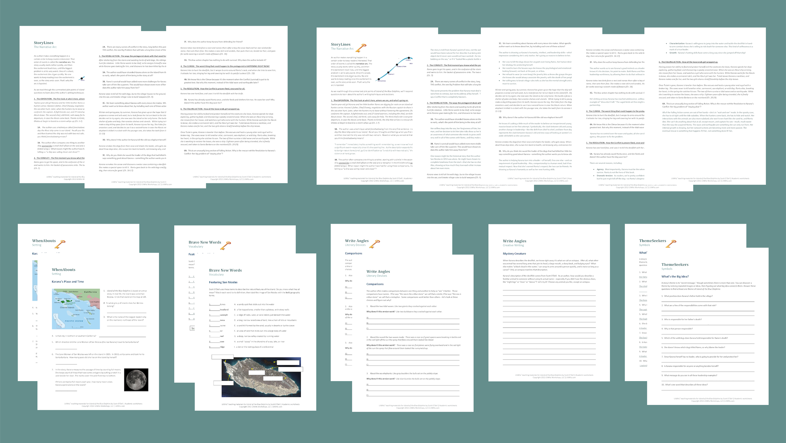 LitWits Printables for ISLAND OF THE BLUE DOLPHINS